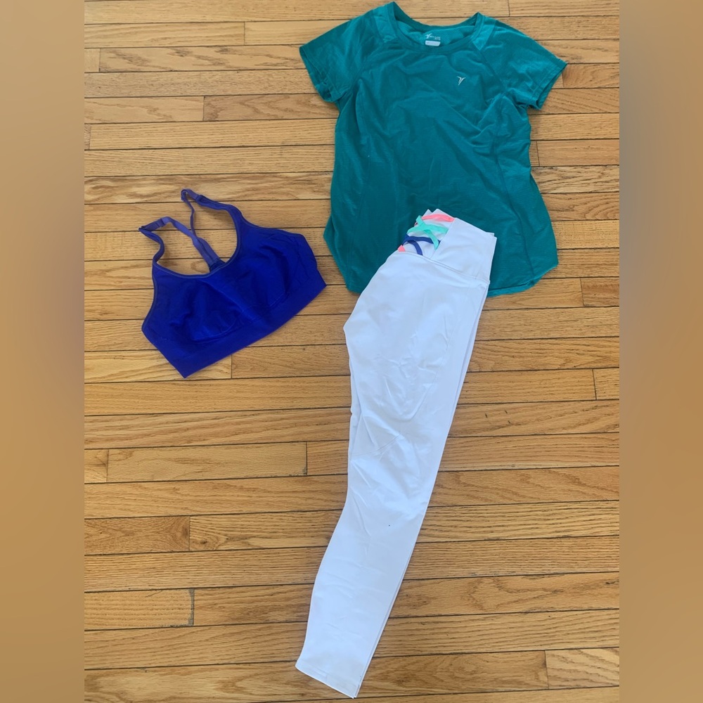 Workout set Powerhold Fabletics Leggings and Old Navy Top S